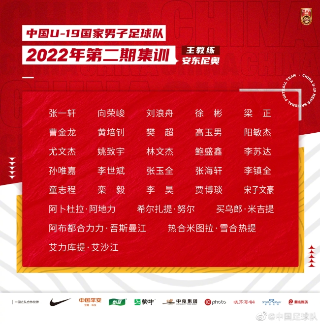 U19国足第二期集训名单出炉：邵佳一任领队兼助教